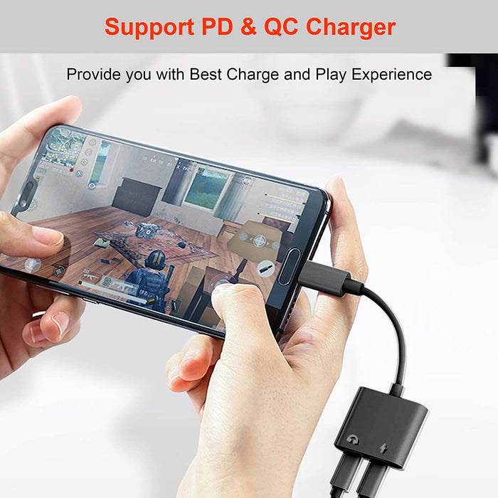 USB C to 3.5mm Audio Jack and Fast Charge Adapter - For Samsung Galaxy, Google Pixel, iPad Pro and More!