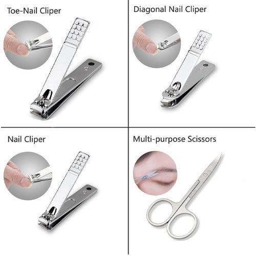 Manicure Set Nail Clippers Cleaner 12 Piece Set