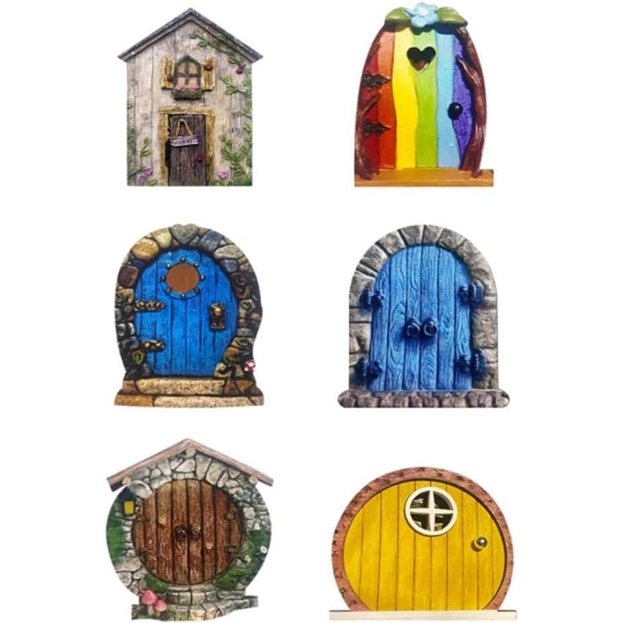 Set of 6 Garden Decor Fairy Doors