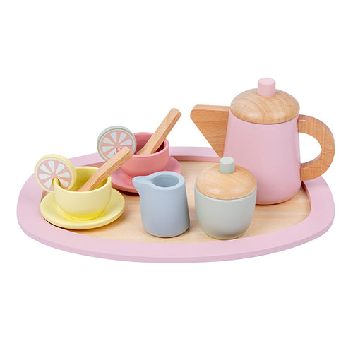 Wooden Tea Cup Tray Set 12 Piece Set