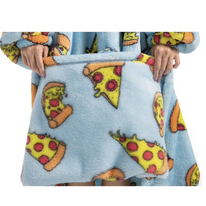 Adult Oversized Wearable Blanket Hoodie-Pizza