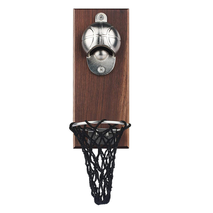 Wall Mounted Basketball Themed Bottle Opener with Catch Ring