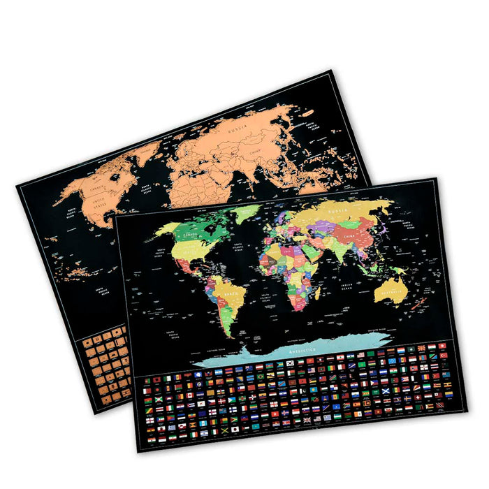 Scratch Off World Map Deluxe Set with Accessories - Explore & Remember Forever