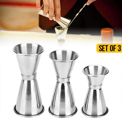 Stainless Steel Cocktail Making Jiggers Set Of 3