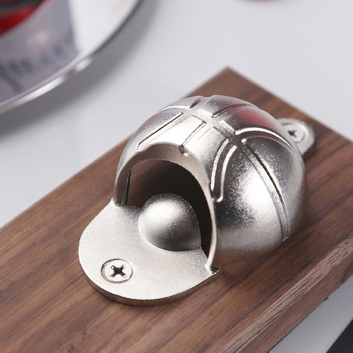 Wall Mounted Basketball Themed Bottle Opener with Catch Ring