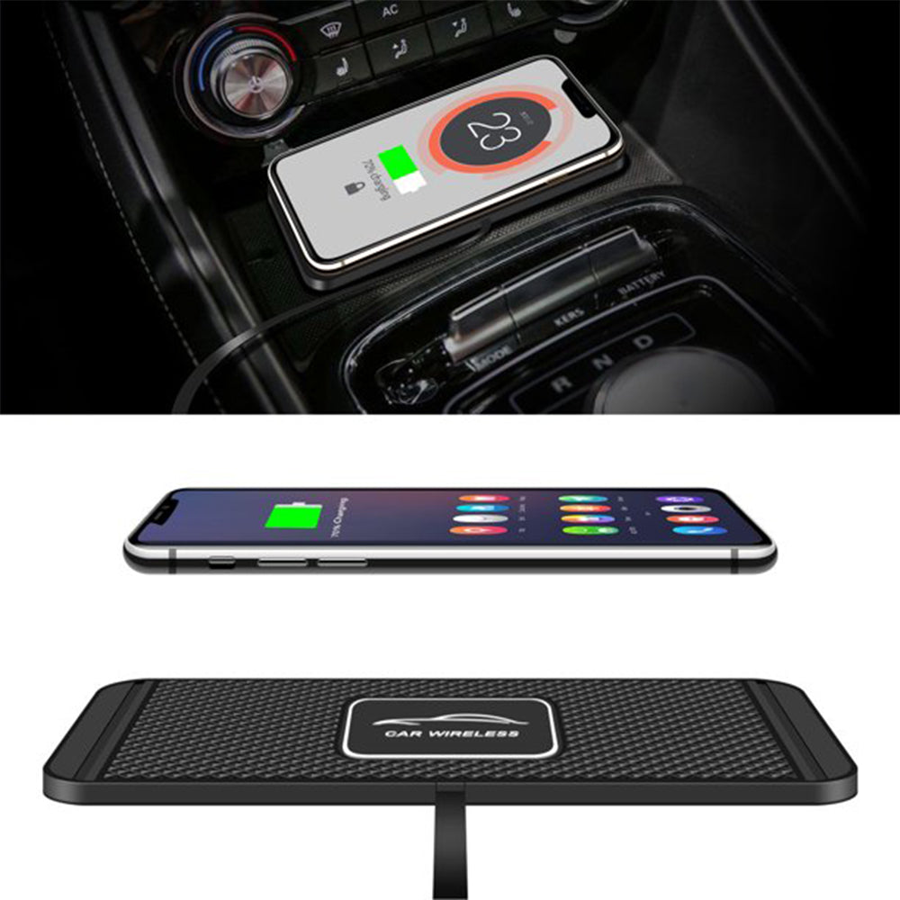 2 In 1 AntiSlip Silicone Pad QiPowered Fast Wireless Charger Car Das