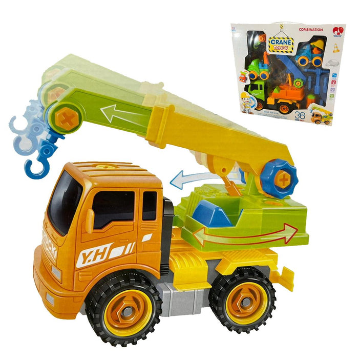 Kids 8pc Crane and Truck Playset