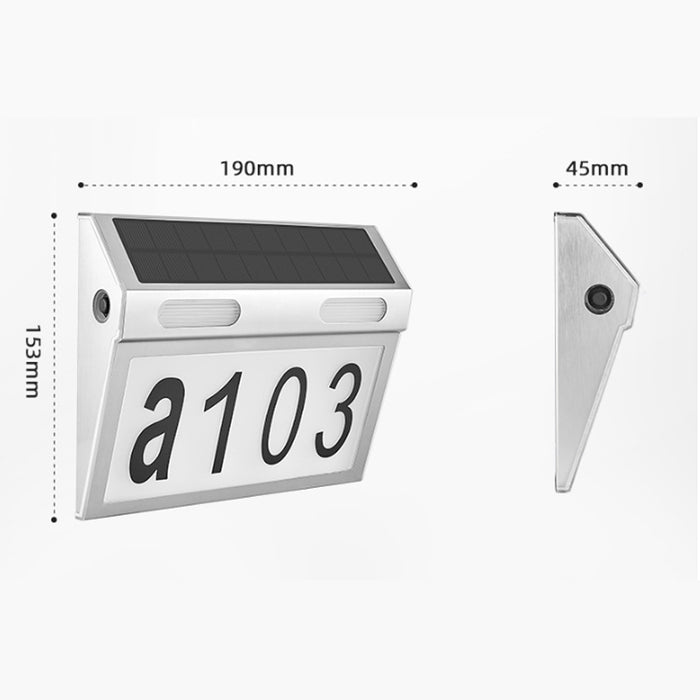 Solar Powered Motion Sensor LED Home Number Outdoor Indicator