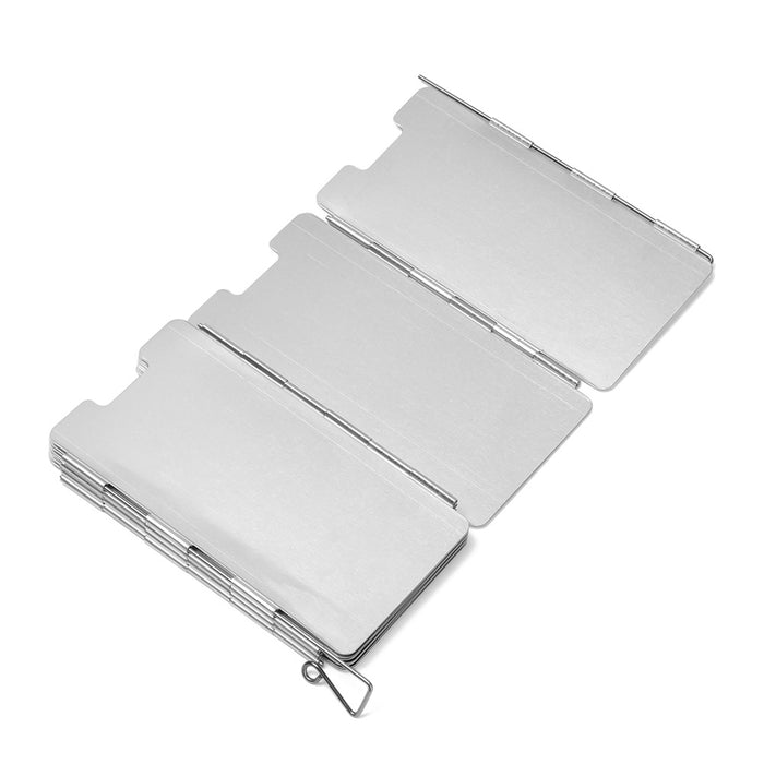 10 Plates Foldable Aluminum Alloy Camping Stove Windshield