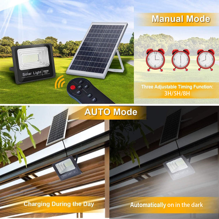 120 W Led Solar Outdoor Security Floodlight With Remote Control