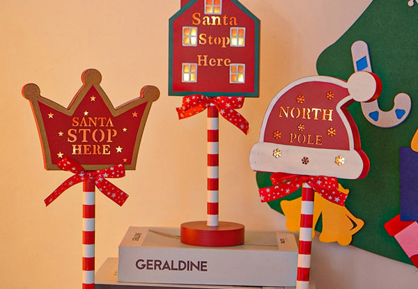 Christmas LED Road Sign Table Lamp