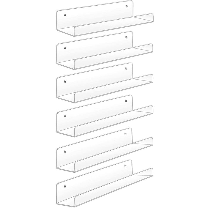 Floating Wall Mounted Shelves - 6 Pack