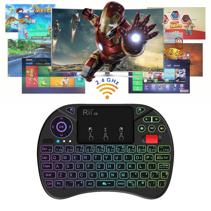 2 in 1 USB Rechargeable Wireless Miniature Backlit Mouse and QWERTY Keyboard