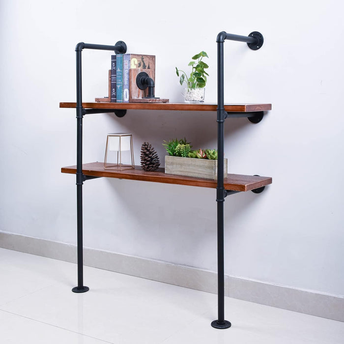 Industrial Iron Pipe DIY Shelf Brackets