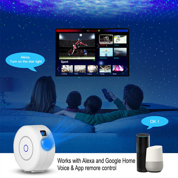 LED Night Light Star Projector Smart WIFI BT Projector- USB Interface