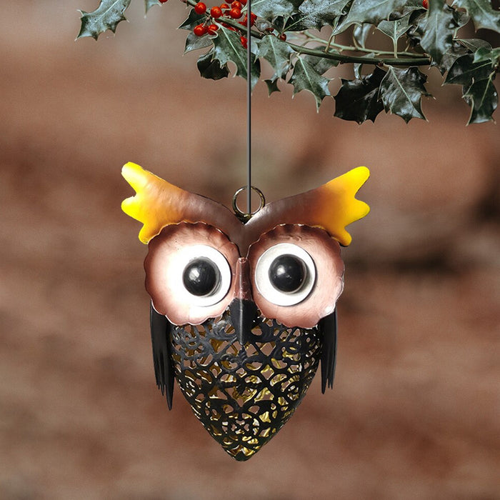 Solar Powered Rustic Decorative Outdoor LED Owl Lamp