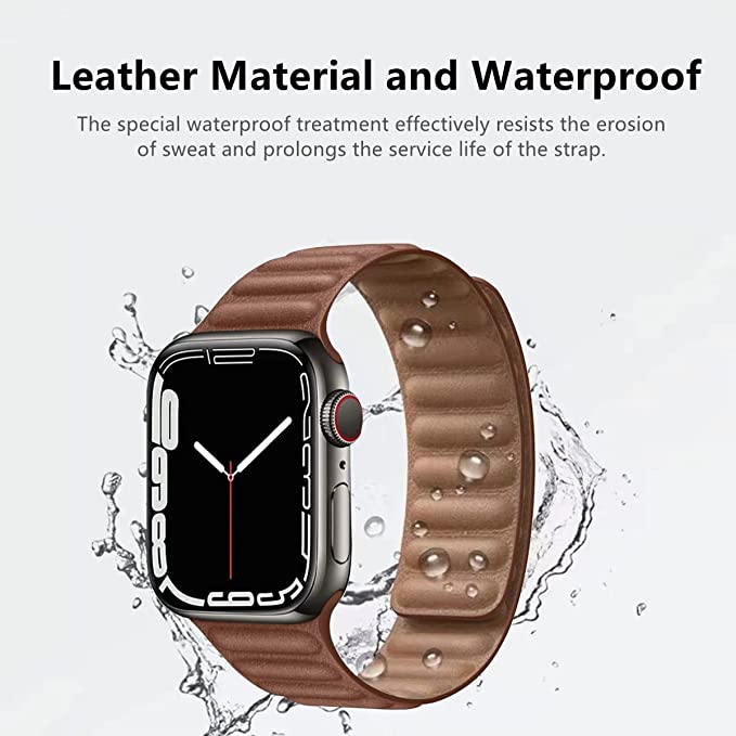 Apple Watch Top Grain Leather Magnetic Band - Brown (38/40/41mm)