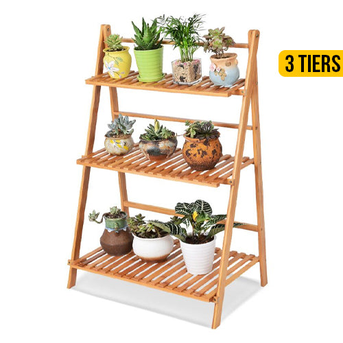 Foldable Bamboo Deco Plant Rack