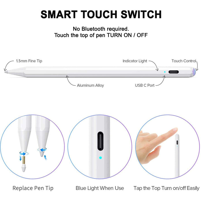 Capacitive Stylus Pen with Palm Rejection for iPad