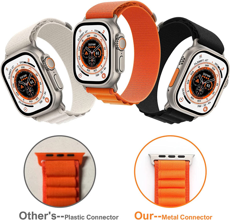 Breathable Woven Alpine Band Strap for Apple Watch - Orange, Compatible with 42MM/44MM/45MM/49MM