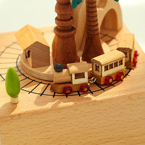 Musical Box With Moving Train Mountain Tunnel