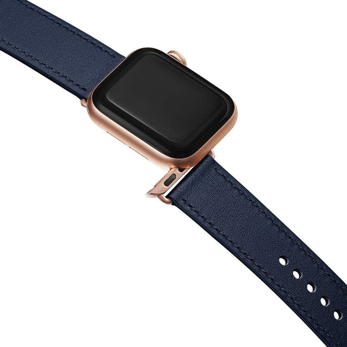 Blue Top Grain Leather Band for Apple Watch - 38/40/41mm Compatible