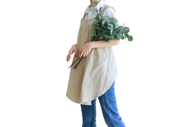 Cross Back Apron with Pockets