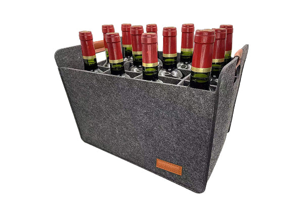 12-Bottle Felt Wine Storage Case