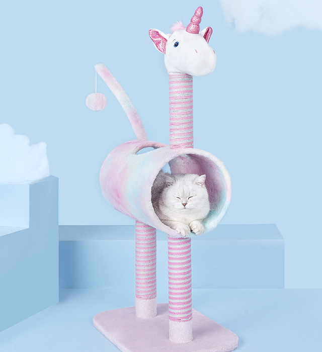 Cat Tree Tunnel Play Tree House Unicorn