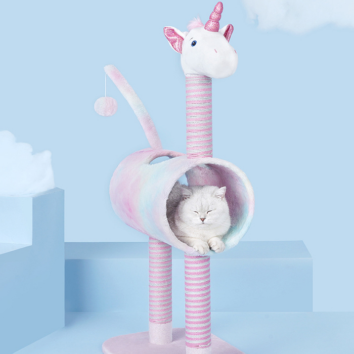 Cat Tree Tunnel Play Tree House Unicorn