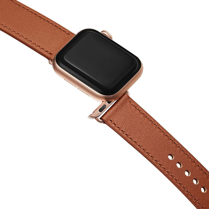 Apple Watch Top Grain Leather Strap - Brown, Fits 42-45mm, Series 7/6/SE/5/4/3/2/1