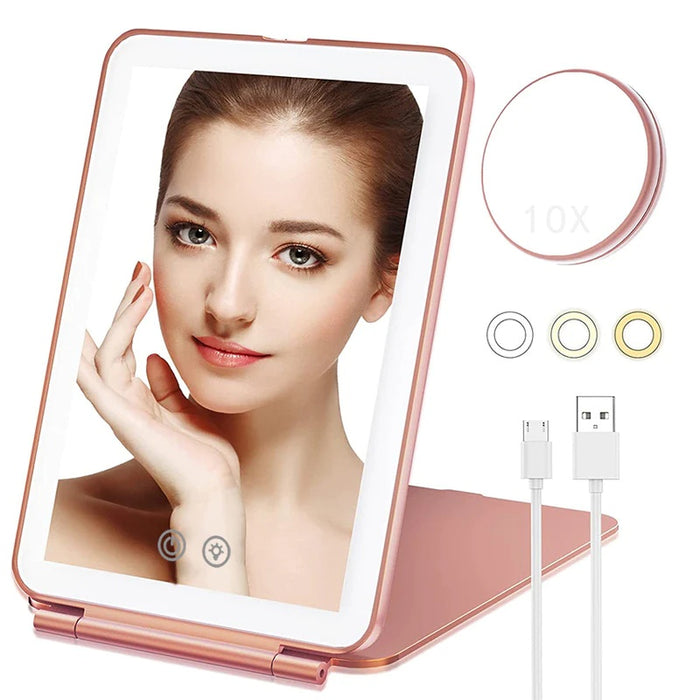 LED Makeup Mirror with 10X Magnification