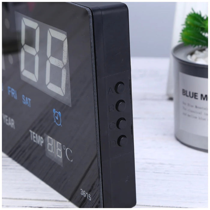 LED Wall Desk Clock with Calendar Temperature