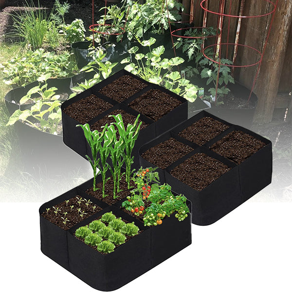 4 Grids Plant Grow Bag Garden Bed - 2 Pack