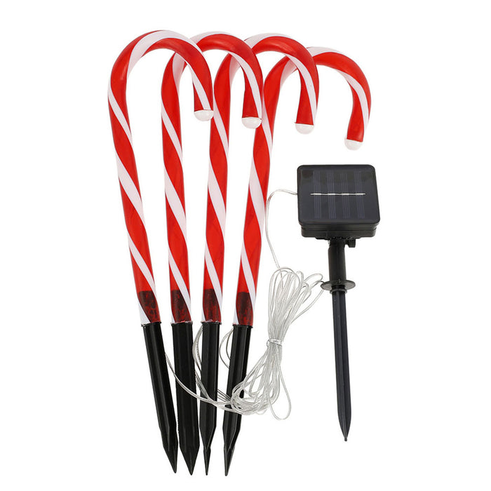 Solar Powered Christmas Candy Cane Pathway Lights Markers — Off The Back