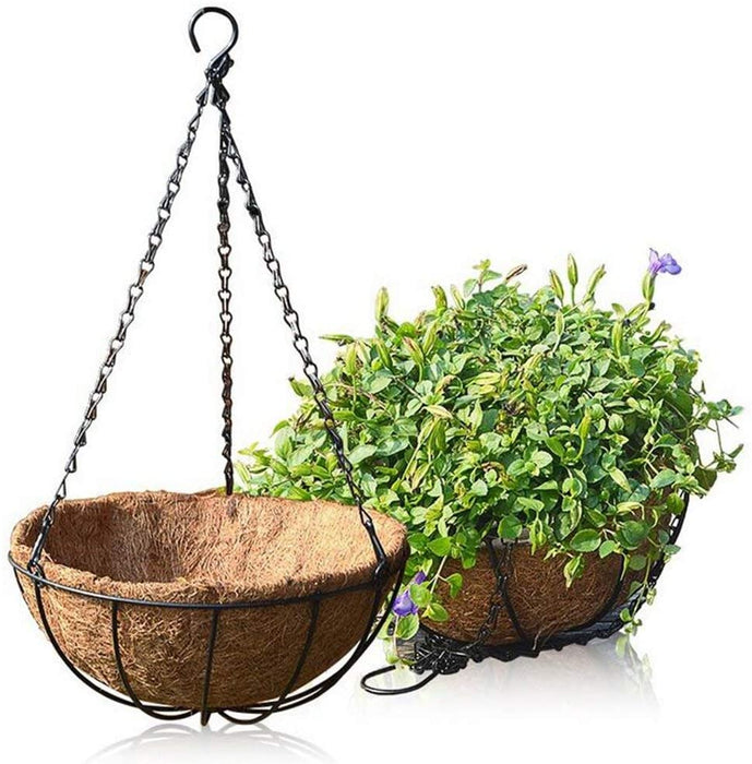 Metal Hanging Planter Basket With Coco Liner 2 Pack 35 Cm