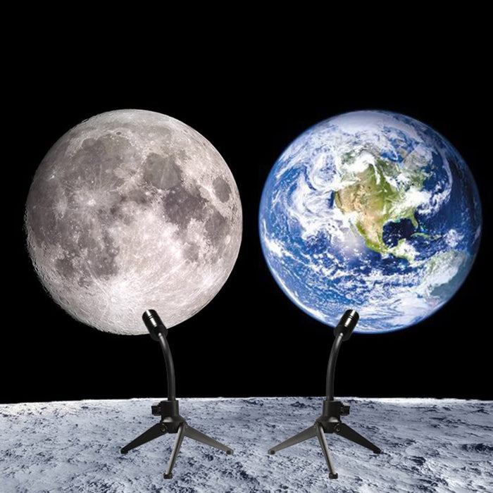 Moon and Earth Aluminum Projection Lamp-USB Plugged-in