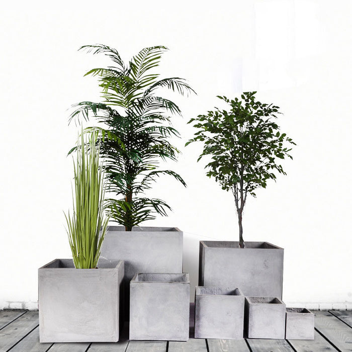 Modern Cement Gray Planter Box Cube 16 Cm