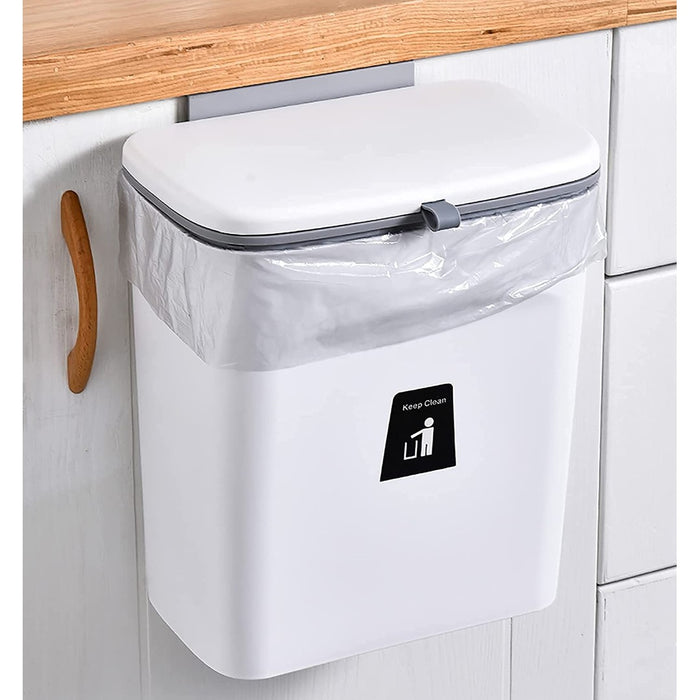 Kitchen Cabinet Door Trash Can with Lid
