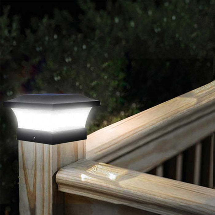 Solar Powered Outdoor Fence Gate Pillar Column Head Light