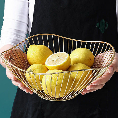 Lotus Leaf Metal Fruit Bowl - Black