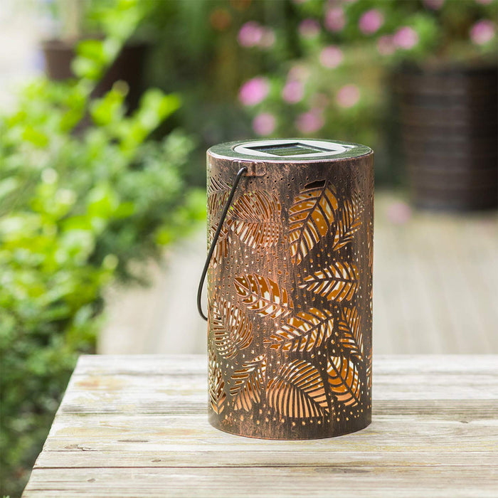 Outdoor Decorative Retro Leaf-Shadow Solar Powered Lantern