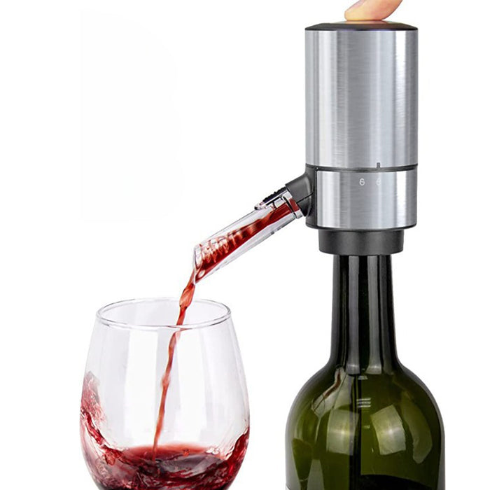 Automatic Electric Wine Aerator Pourer with Retractable Tube for One-Touch Instant Oxidation - Battery Powered