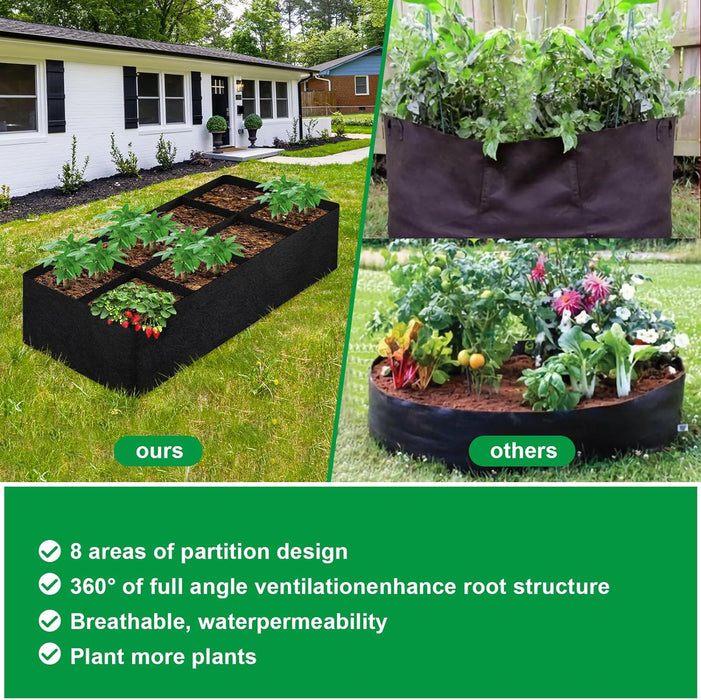 8 Grids Plant Grow Bag Garden Bed