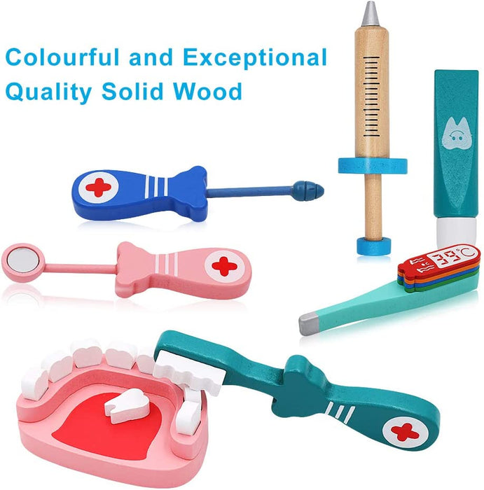 Wooden Dentist Tool Toys 21 Piece Set