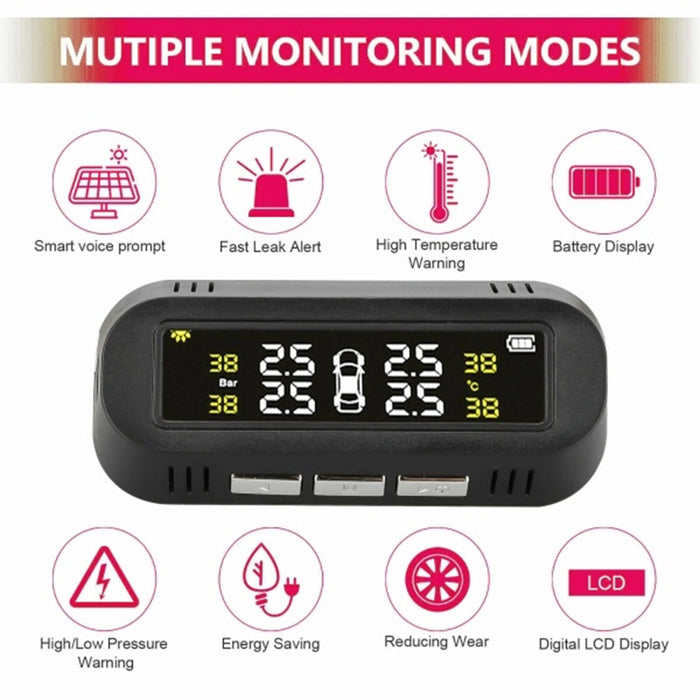 Solar Powered TPMS Monitoring System with Colored Digital Display