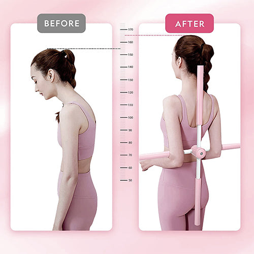 Yoga Stick Posture Corrector Stick Pink Pink