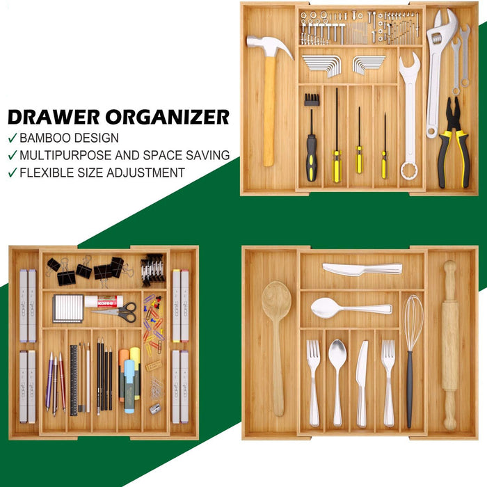 Bamboo Expandable Drawer Organizer
