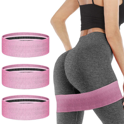 3 Pack Exercise Resistance Bands Hip Booty Bands Pink
