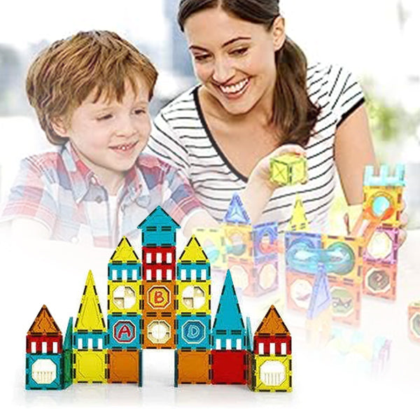 Magnetic Building Blocks Educational Stem Toys - 56 Piece Set